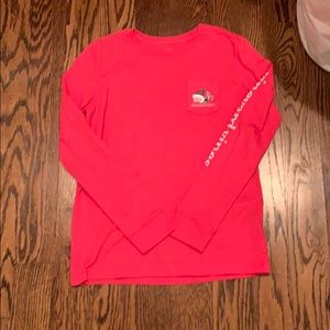 vineyard vines christmas pink long sleeve top